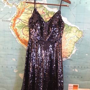 Sequined baby blue dress